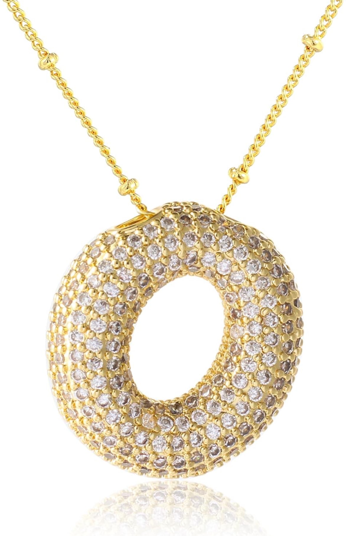 A-Z Rhinestone Bubble Alphabets Name Necklace