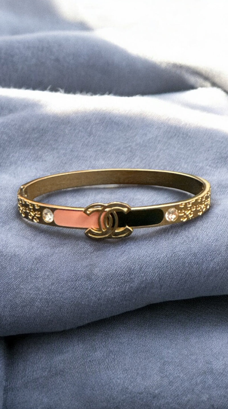 The Pink and Black CC Bangle #B10