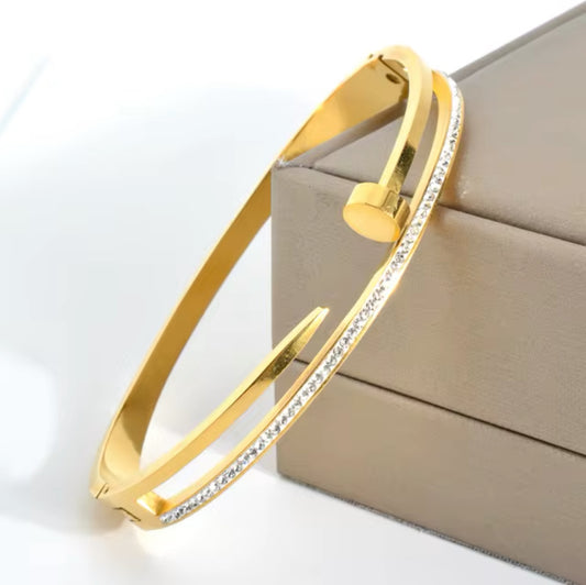 Diamond Cut Nail Bangle