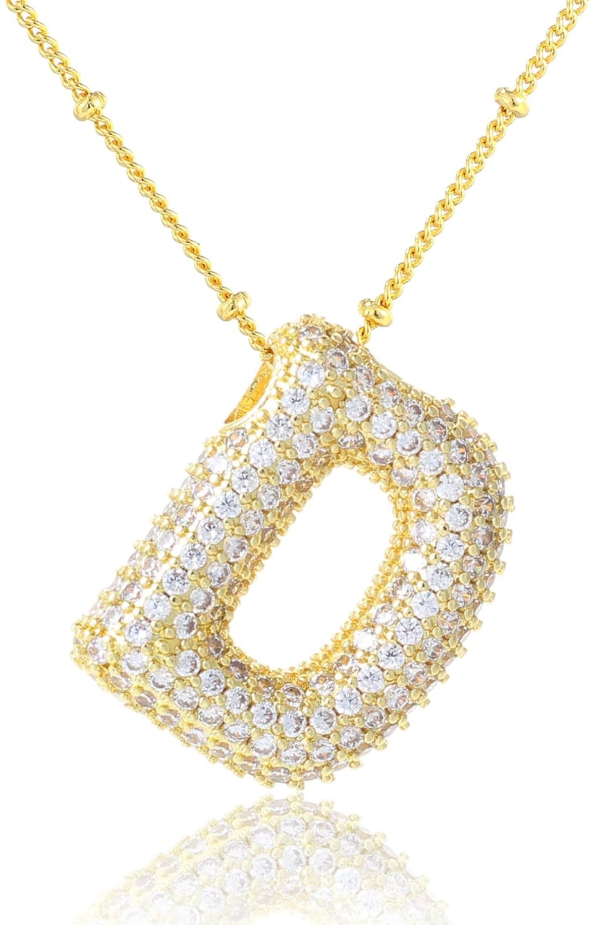 A-Z Rhinestone Bubble Alphabets Name Necklace
