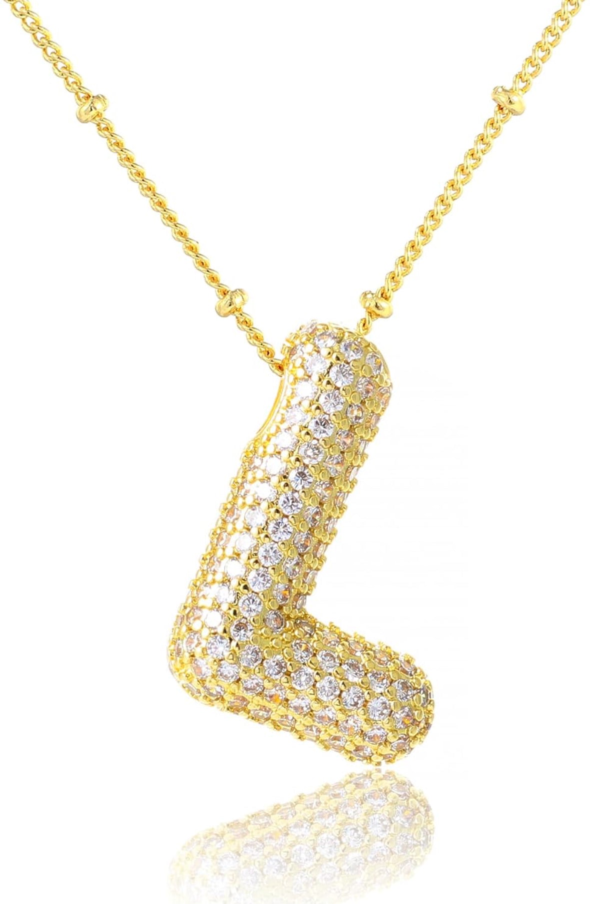 A-Z Rhinestone Bubble Alphabets Name Necklace