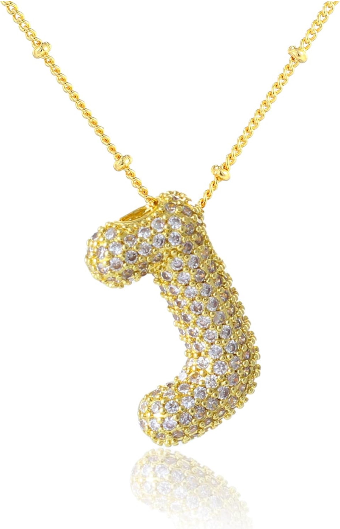 A-Z Rhinestone Bubble Alphabets Name Necklace