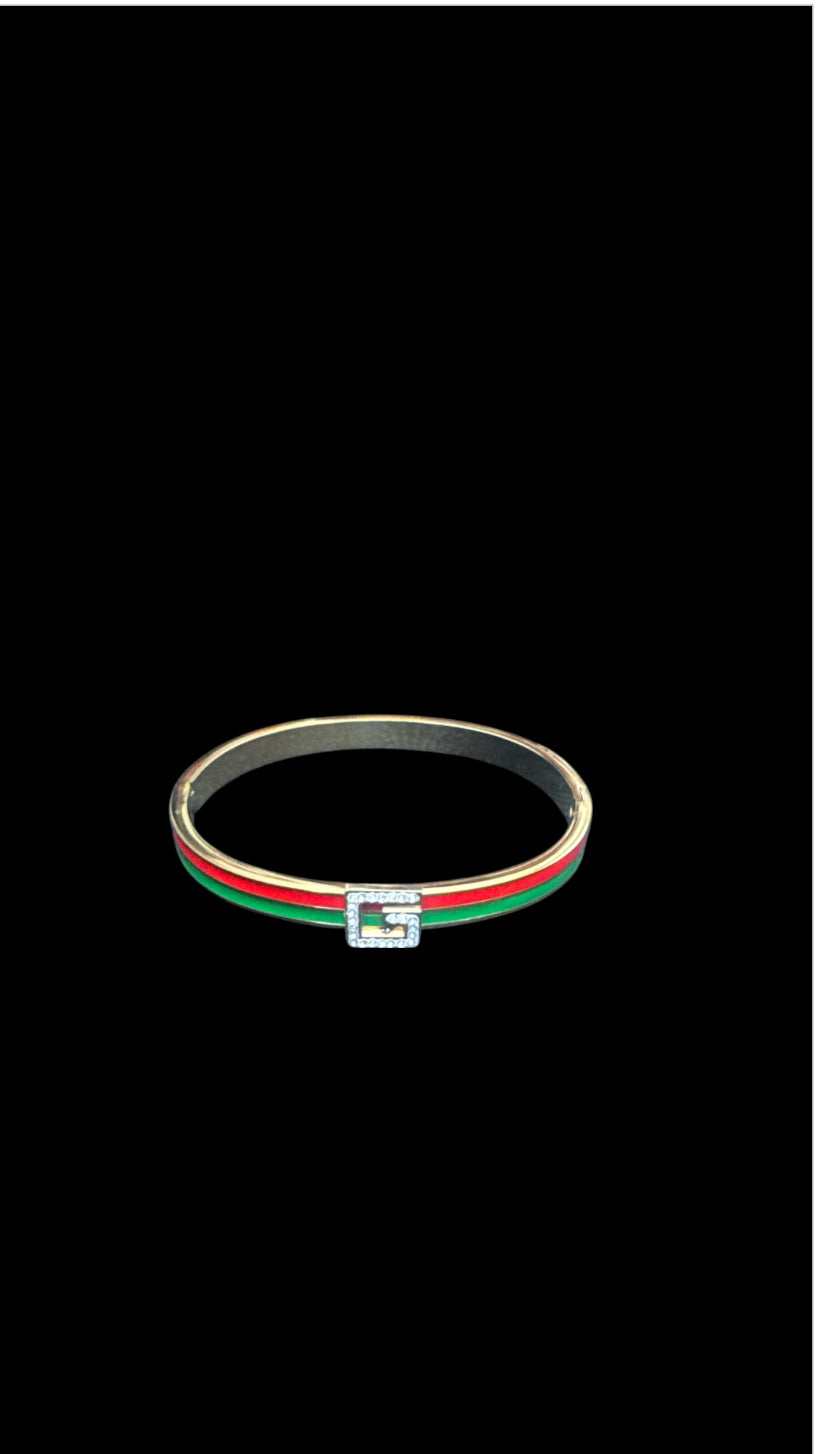 Red and Green G Bangle
