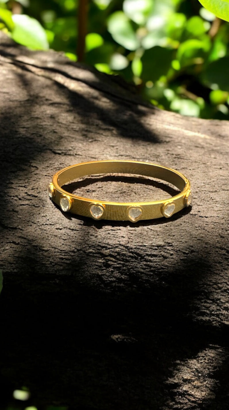 The Heart Cut Diamond Bangle #B11